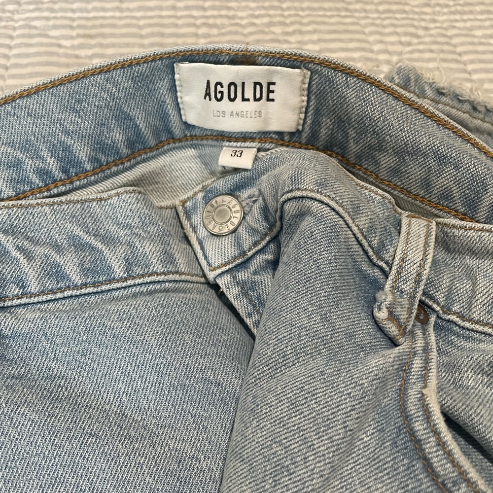 Agolde Blue Denim Jeans Classic Style